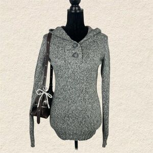 Y2k Rue21 Gray Hooded Women's Knit Sweater